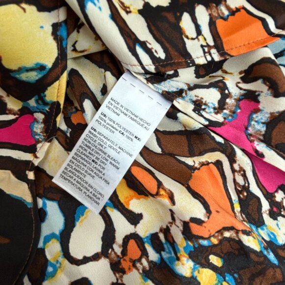 Chico's Womens Multicolor Animal Print 3/4 Sleeve V-Neck Blouse Size 0, US 4/6 - Picture 4 of 7